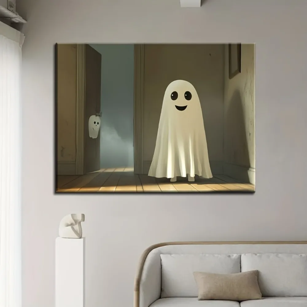 1.5 inch solid wood picture frame, cute ghost reflection Halloween wall decoration - Candlelight cute ghost decoration