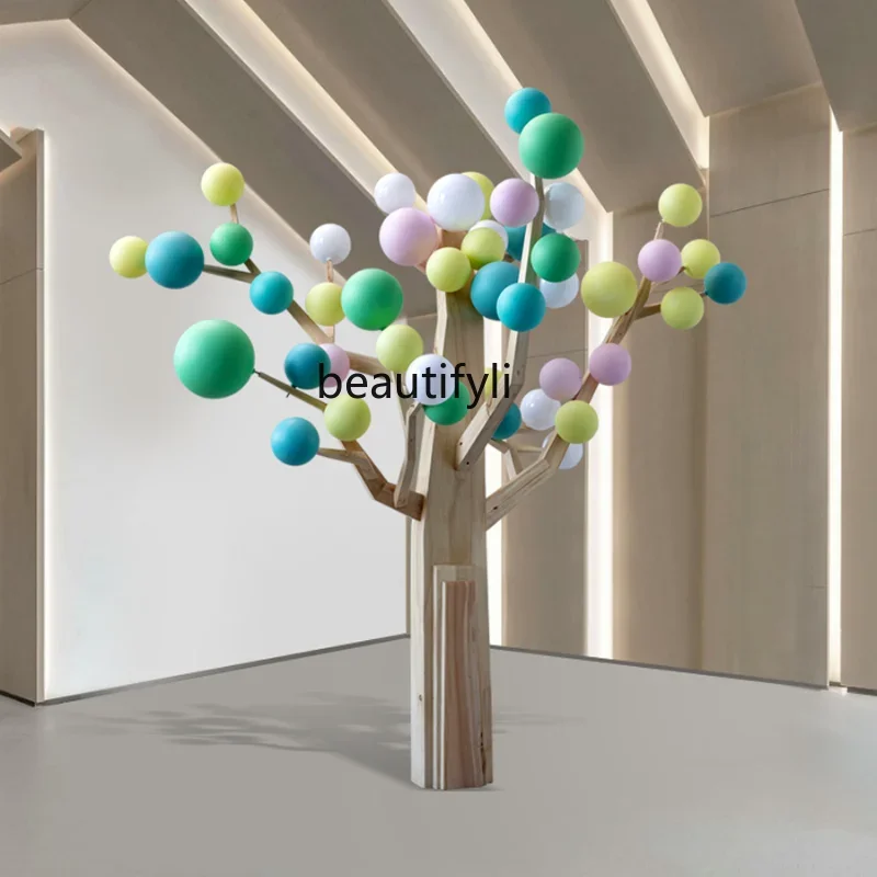 Colorful Tree Ball Large Decoration Floor Device Artwork Foyer Hotel Lobby Soft Decoration Beautiful Furnishings Decoration