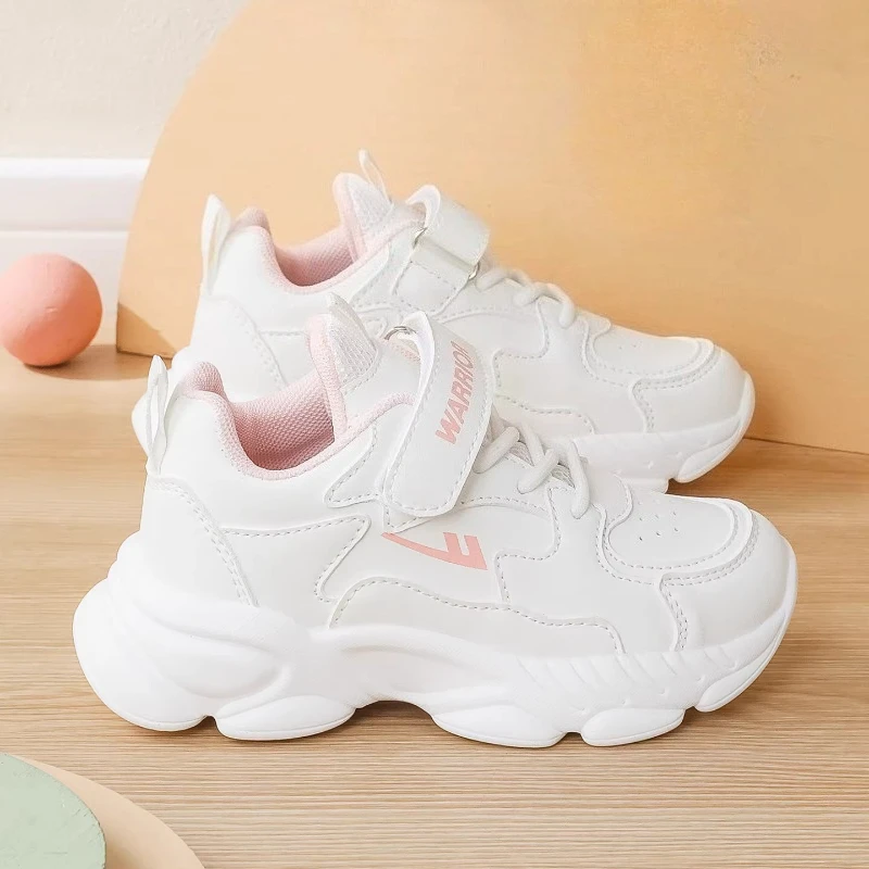 

Children Breathable PU Leather Shoes All Seasons Girls Casual Sneakers Winter Warm Lined Shoes 2026