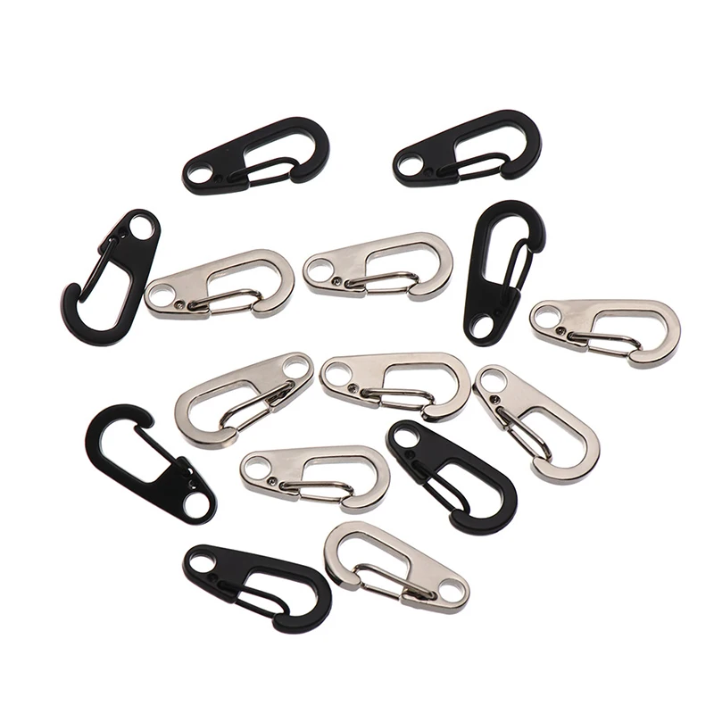 10pcs D Carabiner D-Ring Key Chain Spring Clips Mini Aluminium Alloy Hang Buckle Survival EDC Gear Outdoor Camping Keyring Tool