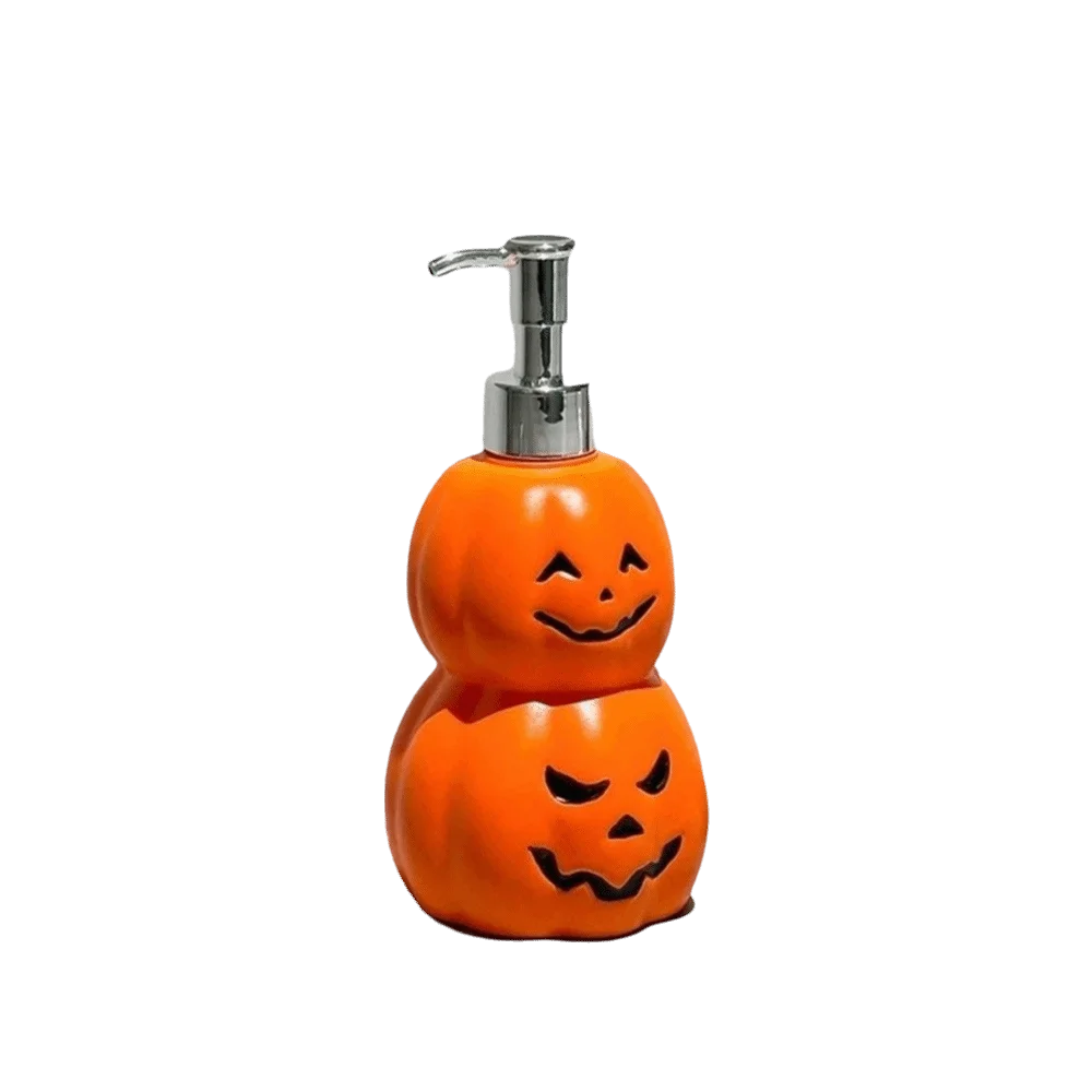 Refillable Ghost Face Pumpkin Lotion Bottle Pump Style Portable Pumpkin Press Bath Bottle Plastic Soap Dispenser Travel