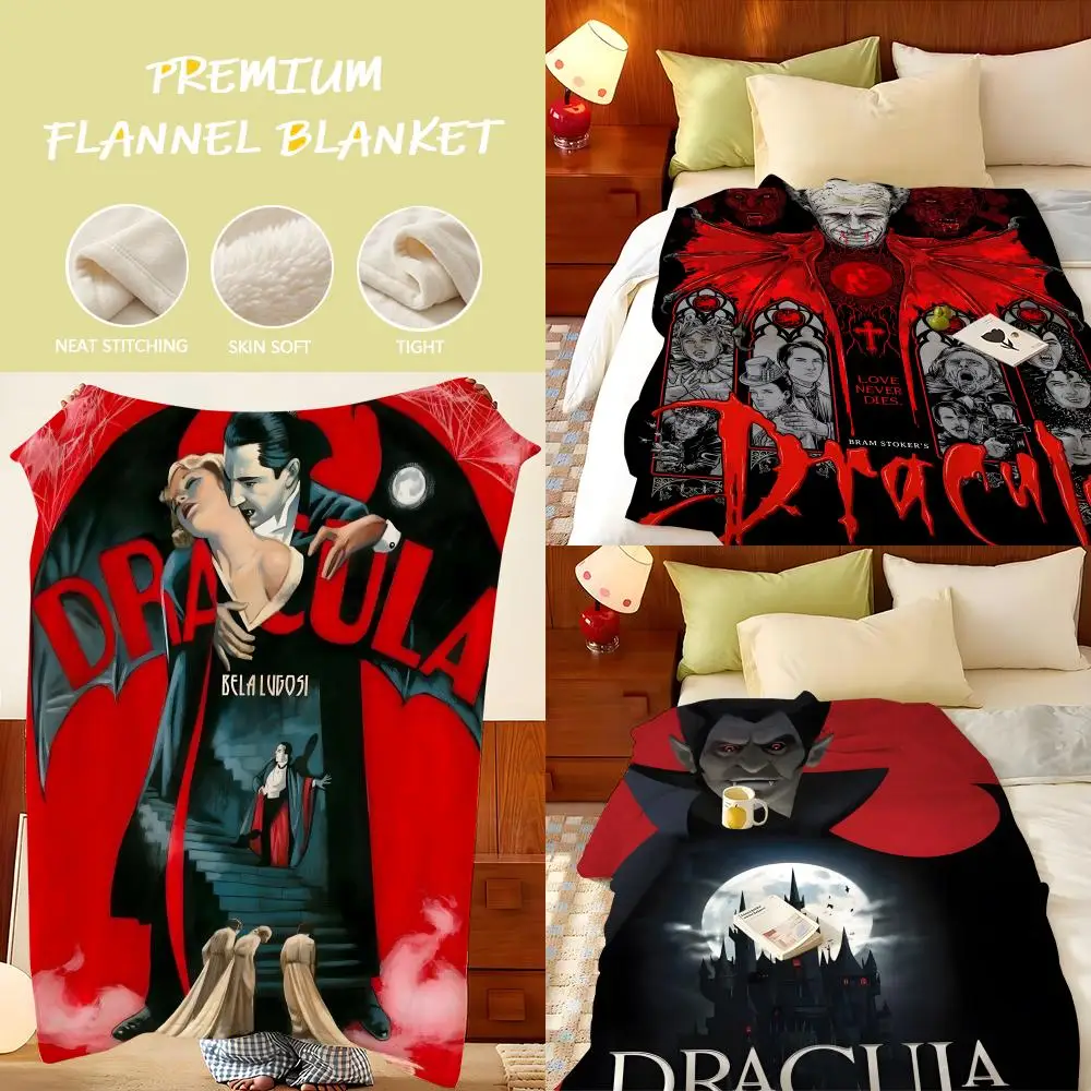 Movie D-Dracula Throw Flannel Throw Blanket, Lightweight Cozy, Durable Washable cute Cool