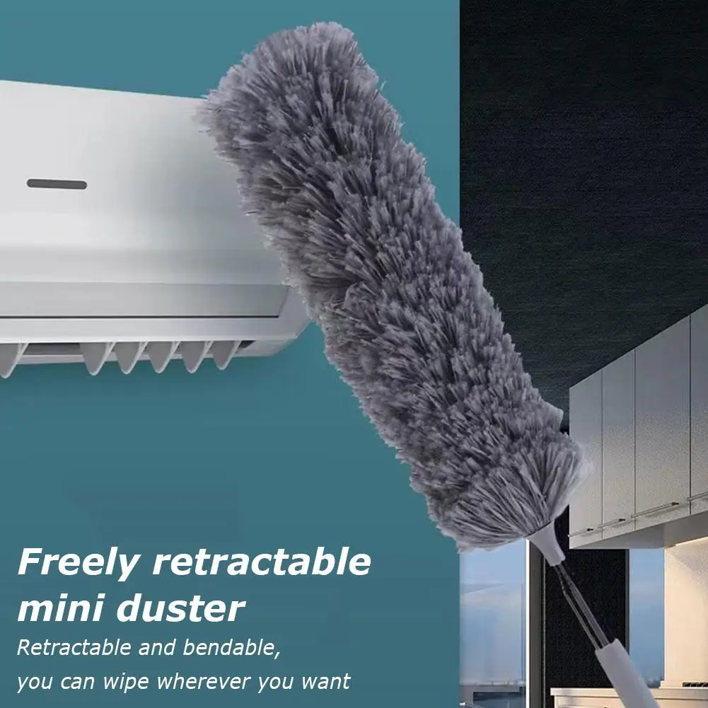 360 Electrostatic Dust Duster Telescopic Flexible Household Feather Duster Cleaning Tool Microfiber Dust Brush for Car Interiors