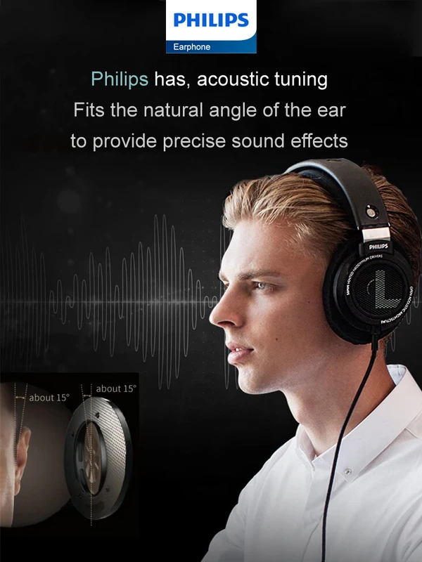 Fone de Ouvido Philips SHP9500 Estéreo HiFi com Fio 3.5mm — foto 4