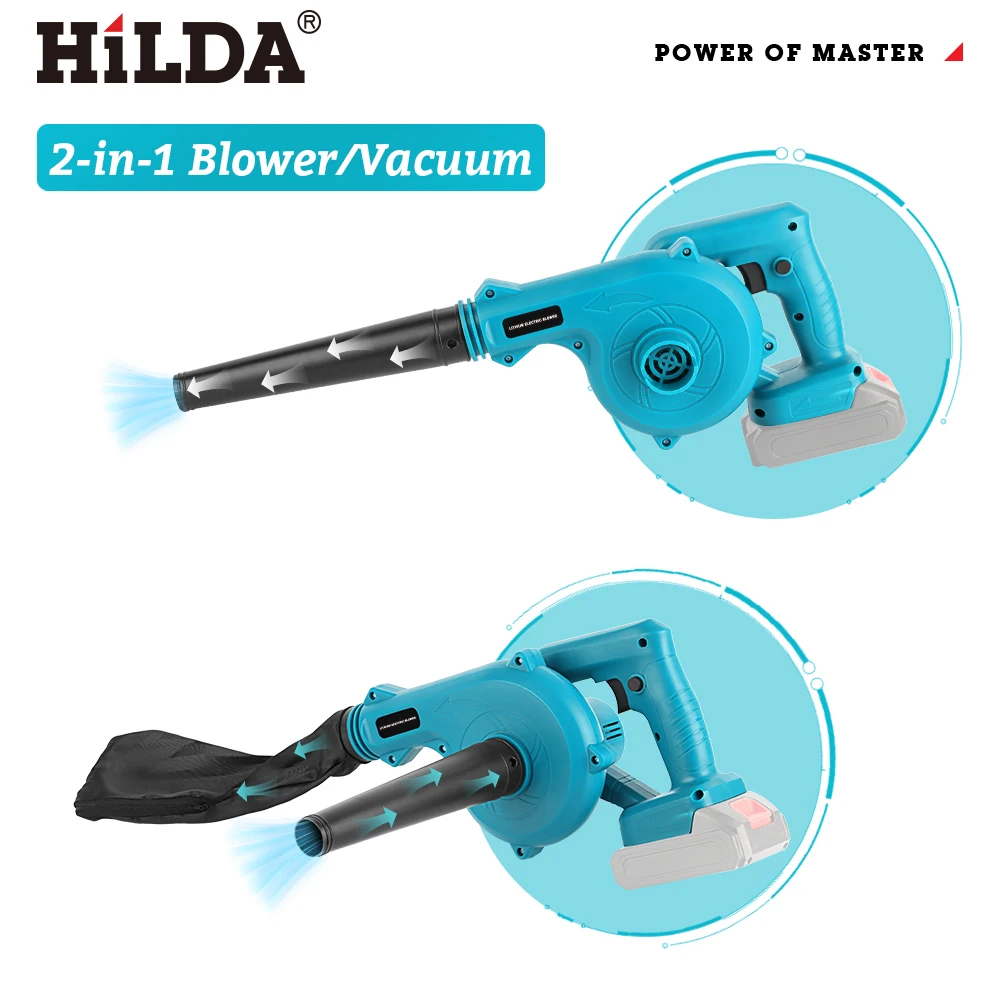 هيلدا اللاسلكي منفاخ الهواء الكهربائي 2 في 1 منفاخ الهواء يده ورقة الكمبيوتر مجمع الغبار الأنظف لماكيتا 18 فولت بطارية منفاخ