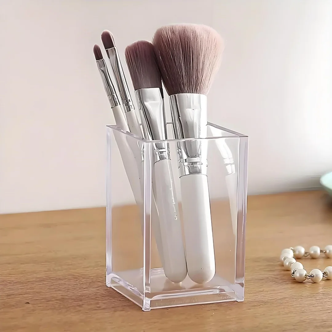 

Black Acrylic Pen Holder Black Office Pen Storage Desk Accessories Holder Acrylic Makeup Brush Storage Organizer For Makeup
