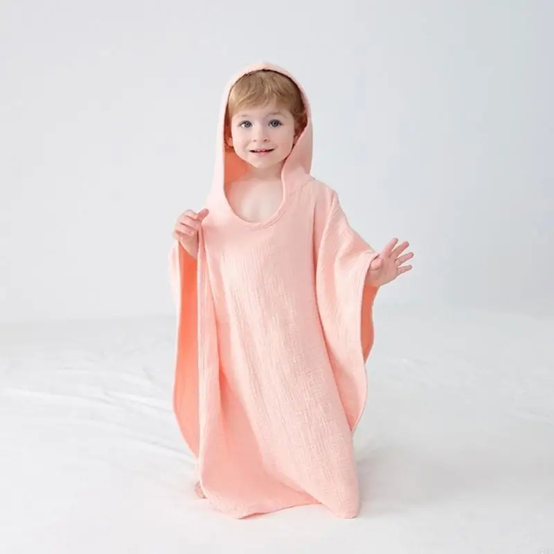 

54DF Summer Hooded Beach Towel Cotton Baby Towels Soft Poncho Kids Bathing Stuff