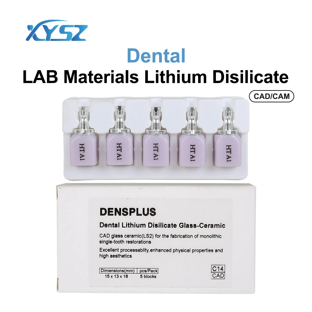 

XYSZ 5pcs/Box Dental Lab Lithium Disilicate C14 Glass Ceramic Blocks HT/LT for CAD CAM Sirona Cerec Veneer Dentist Materials