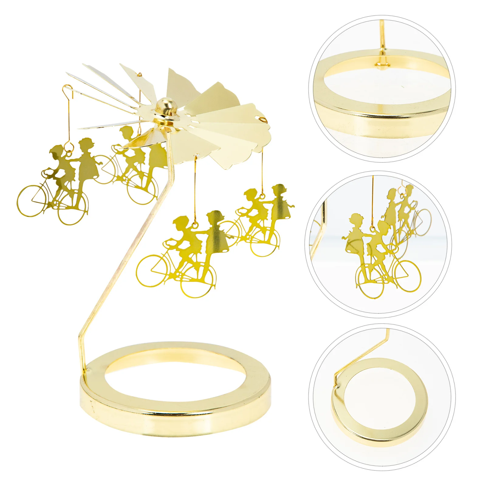 

Creative Rotating Carousel Decorative Candlestick Party Tabletop Rotary Holder Tray Tealight Display