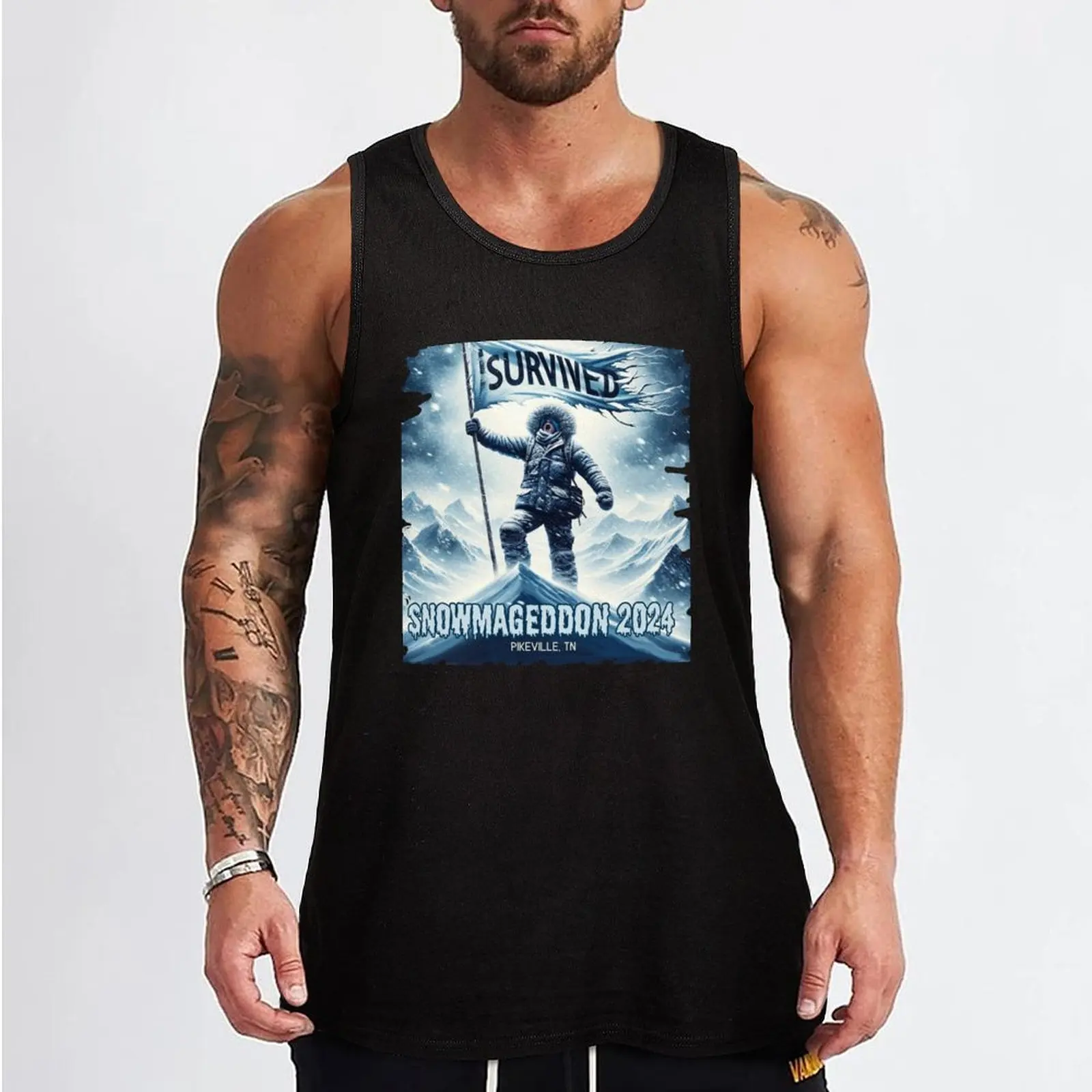 I Survived Pikeville, TN Tank Top sleeveless Men's t-shirts Top gym wear men