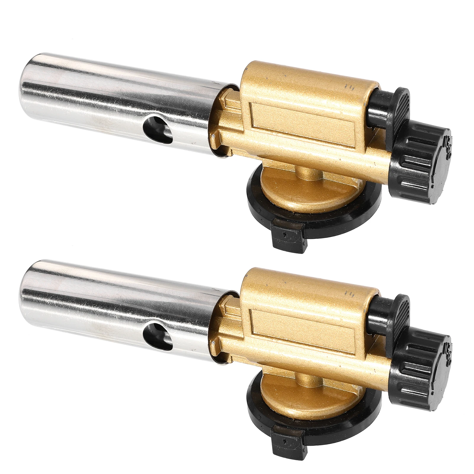 

2Pcs Flame Gun Welder Compact Adjustable BBQ Camping Brazing Soldering Heat Tool Burner Gas Torch Silver