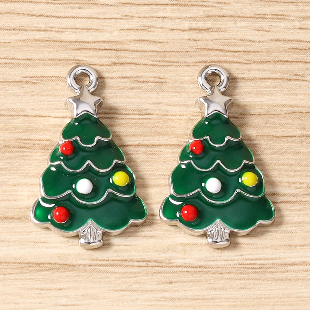 Tusember 5 Stück Emaille-Weihnachtsanhänger mit Weihnachtsmann, Schneeflocke und Schneemann für Weihnachtshalsketten, Ohrringe, Armbänder und Bastelarbeiten – Detail 22