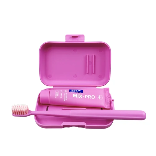 Imagen 2 del producto Juego de pasta de dientes portátil, cepillo plegable, traje de almacenamiento de cepillos de dientes para adultos, Kit de viaje para el hogar, cuidado bucal, cerdas de limpieza de dientes