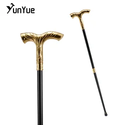 Gold Striped Fashion Walking Stick Gentlemanly Elegance Decorative Cospaly Modern Fashionable Walking Cane Knob Crosier 93CM