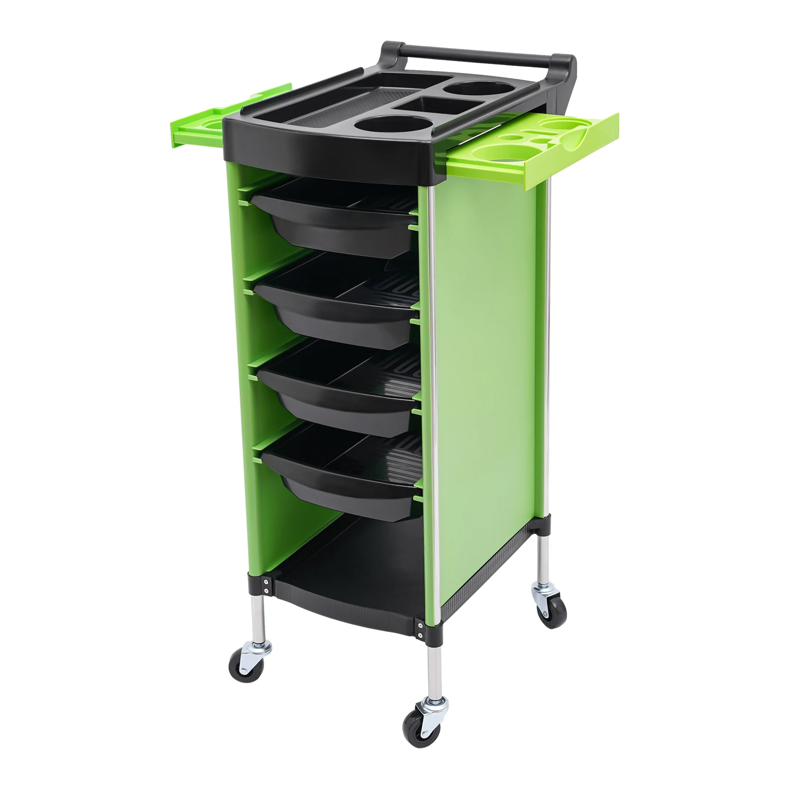 Troli Salon 6 Tingkat, Rak Penata Rambut Multifungsi Tipe Laci dengan Roda, Troli Alat Penyimpanan Kapasitas Besar