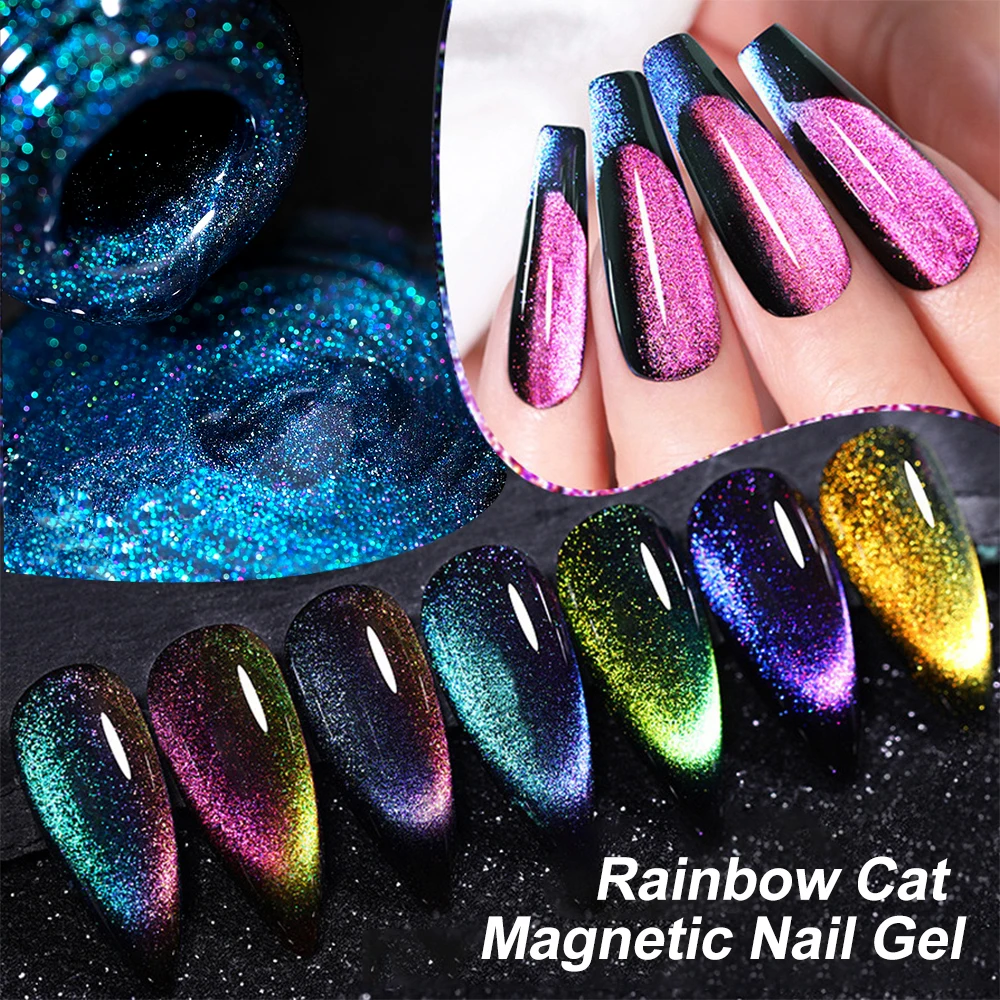 8ml Cat Eye Nail Gel Polish 9D Upgraded Magnetic Gel Polish Galaxy Chameleon Effect Nail Gel Soak Off Salon Manicure Nail Gel