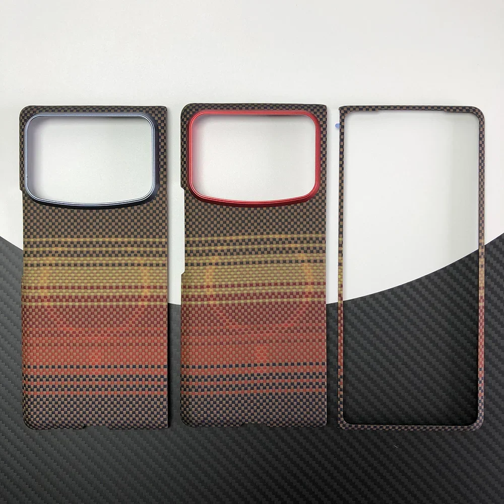 

Colorful phone case for Xiaomi MIX Fold 4 fold4 f4 Kevlar case Aramid Carbon Fibe case Magnetic Wireless charging 02-03