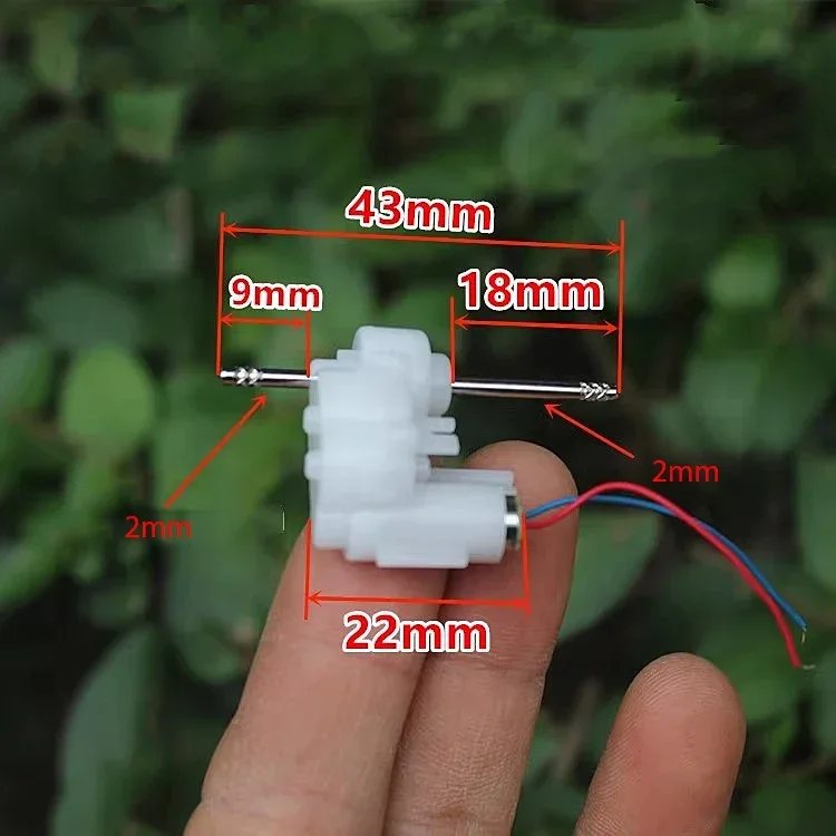 Tiny Coreless Gear Motor DC 1.5V-5V 3V 3.7V 390RPM Dual Shaft Gearbox Reduction Motor DIY Hobby Toy Car