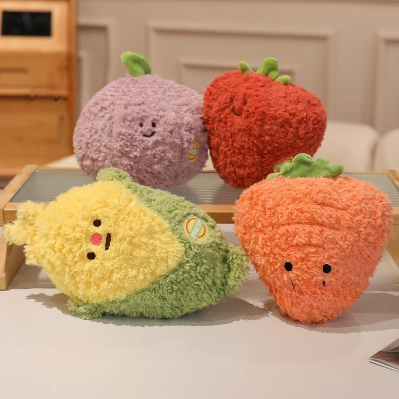 Poupée en peluche mignonne, Simulation de fruits et légumes, jouet d'éveil, cadeau éducatif créatif, oreiller de dessin animé doux, décor de chambre