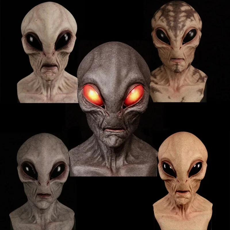 Alien Cosplay Mask Full Head Mask Latex Halloween Mask Masquerade Carnival Party Props Scary Horror Masks for Adult Man