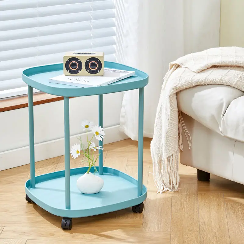 

Wheels Modern Coffee Tables Living Room Organizer Simple Storage Clear Coffee Table Side Table Square Mesa Plegable Furniture