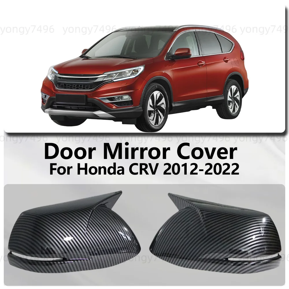 

For Honda CRV 2012 - 2022 Gloss Black Carbon Fiber OX Horn style Door Mirror Cover Trim Stickers Car Accessories Decoration