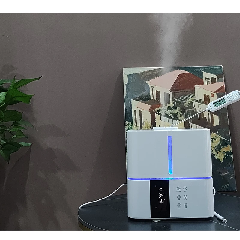 For 5L Household humidicator Top Fill Hot Mist 500ml/h Small Portable Square LED light Air Humidifier with Warm Mist