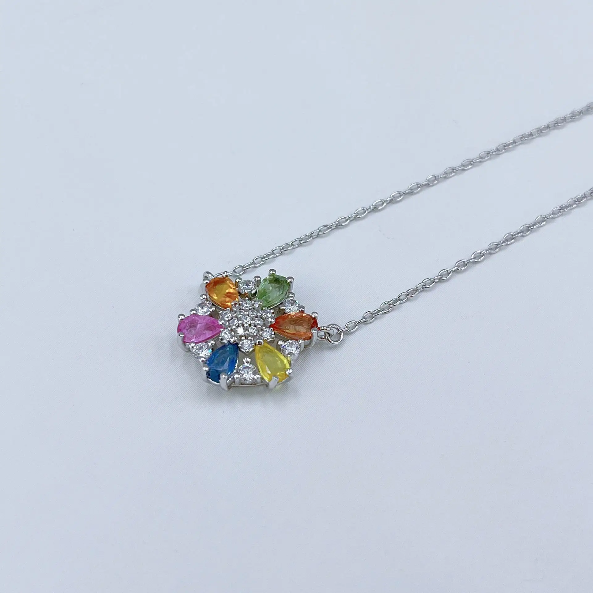 ZECAA-Pingente De Safira Para Senhora, Jóias Finas, Pedra Multicolor, Presente De Casamento, Banquete De Festa, 3x5mm