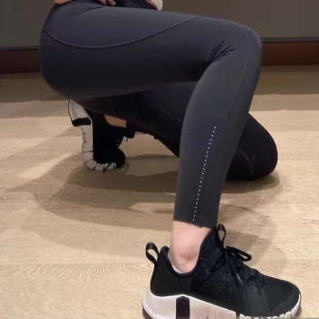 Lemon กีฬากางเกงโยคะรวดเร็วและฟรีเอวสูงหลายกระเป๋า Tights พร้อมจุดสะท้อนแสง 25 