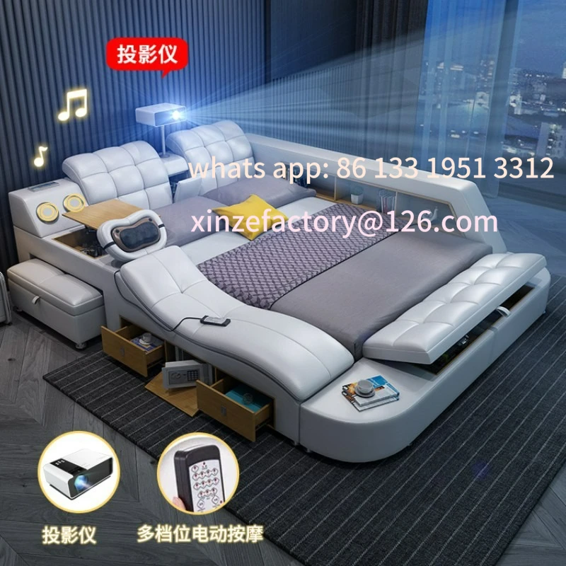 

Customizable intelligent massage storage modern simple tatami master bedroom multi-function bed