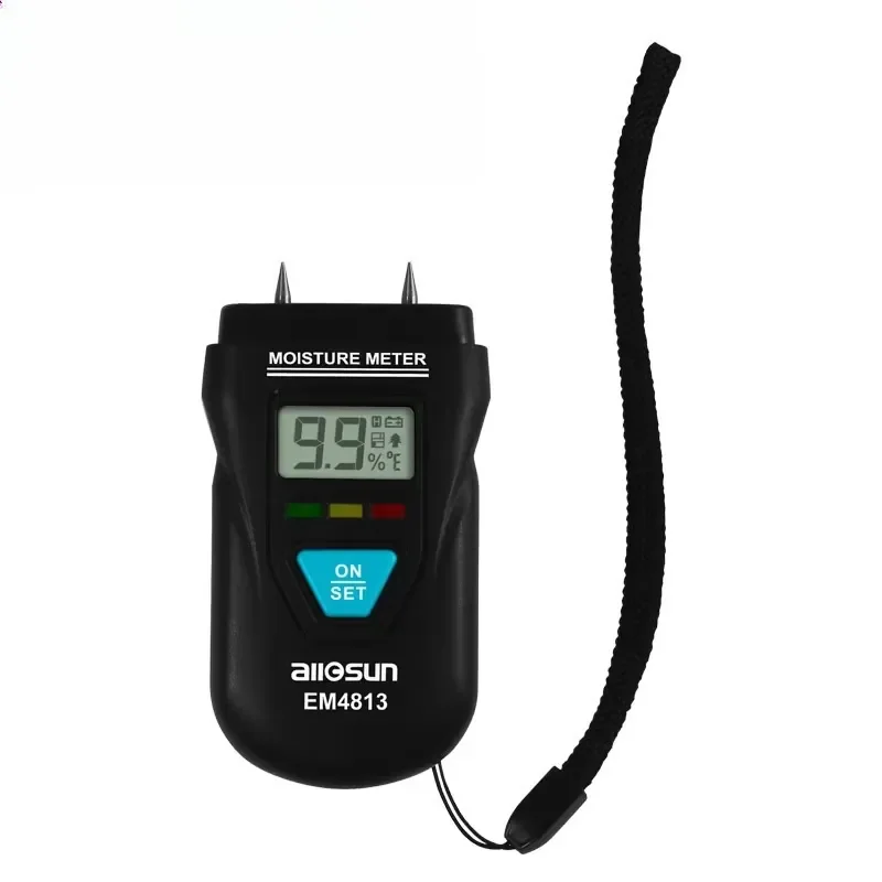 Multifunction Digital Moisture Tester for Wood Paper Drywall Concrete Soil with LCD Display & Auto Calibration