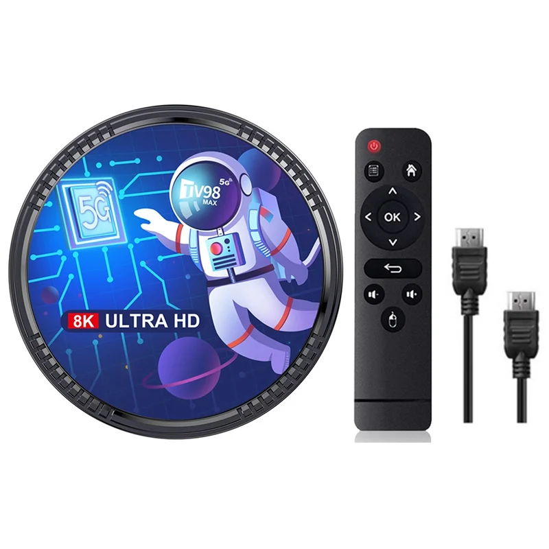 TV98MAX ТВ-приставка 2,4G + 5G WIFI + Bluetooth 5,0 H265 TV98 Медиаплеер Простой в использовании вилка европейского стандарта