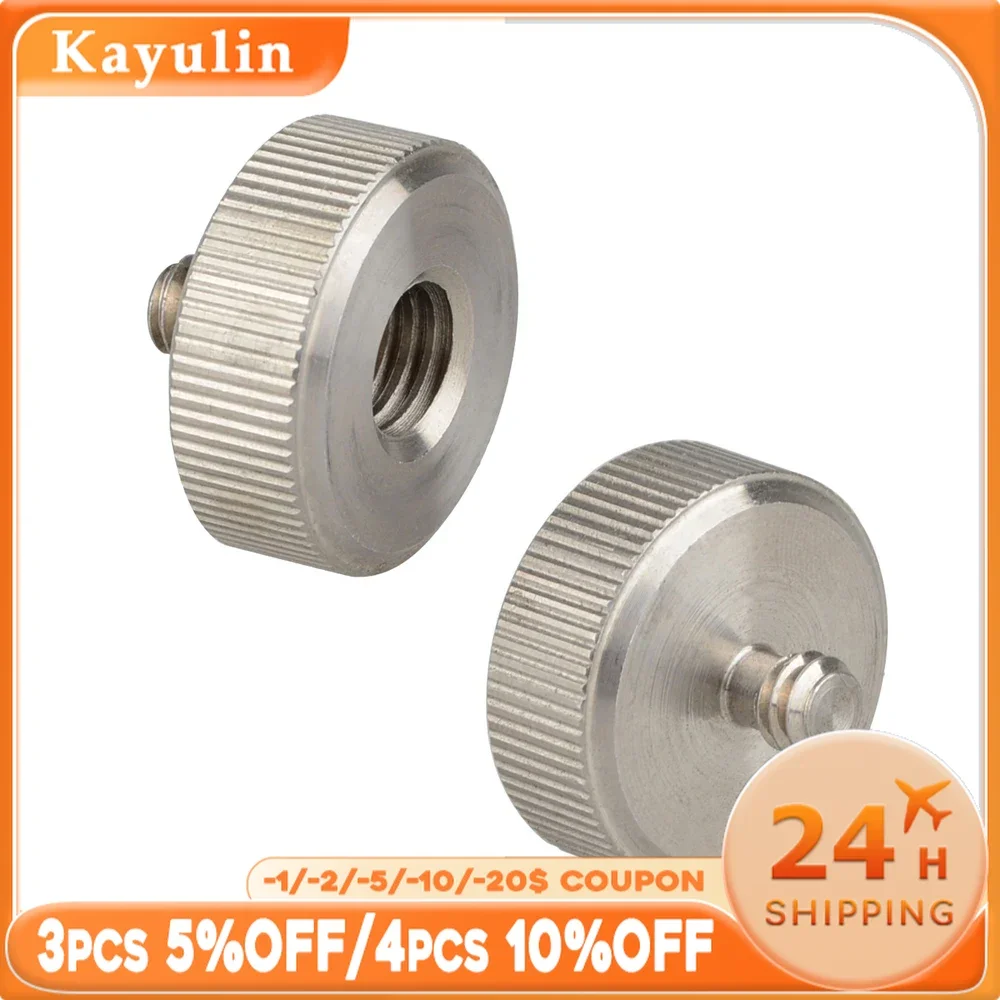 

Kayulin Tripod Thread Adapter 1/4 inch Male to 3/8 inch Female for DSLR Tripod Monopod Head(2PCS)