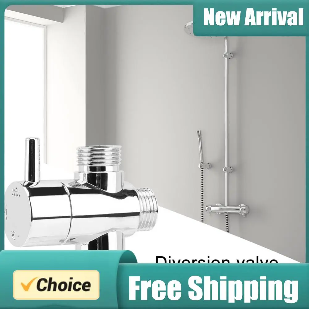

Faucet T Adapter Chrome Shower Arm Splitter Anti-scratch 3-Way Shower Arm Diverter Corrosion Resistant for Handheld Showerhead