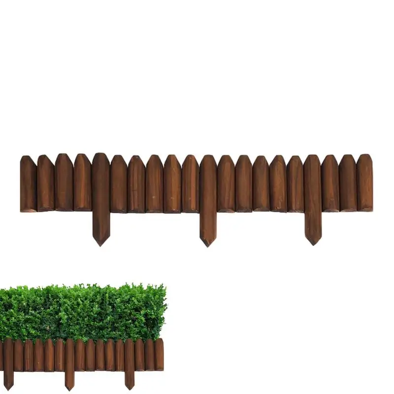 

Wooden Fence Panels No Dig Landscape Edging Lawn Fence Flower Bed Border Flexible Decorative Borders For Spring Yard Patio