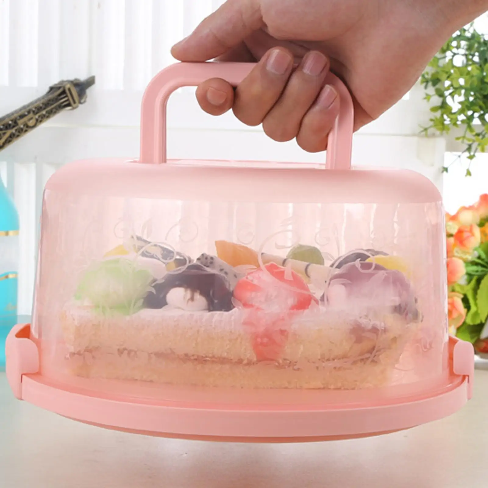 Handheld Cake Carrier Reusable Airtight Box Portable Cake Containers Home Baking Food and Fruit Storage Box For Bakery - view 2