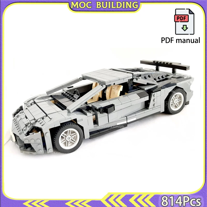 

Super Car Model Racing Cars MOC Building Blocks Creative Assembly Toys Sports Vehicle Construction Present Gift