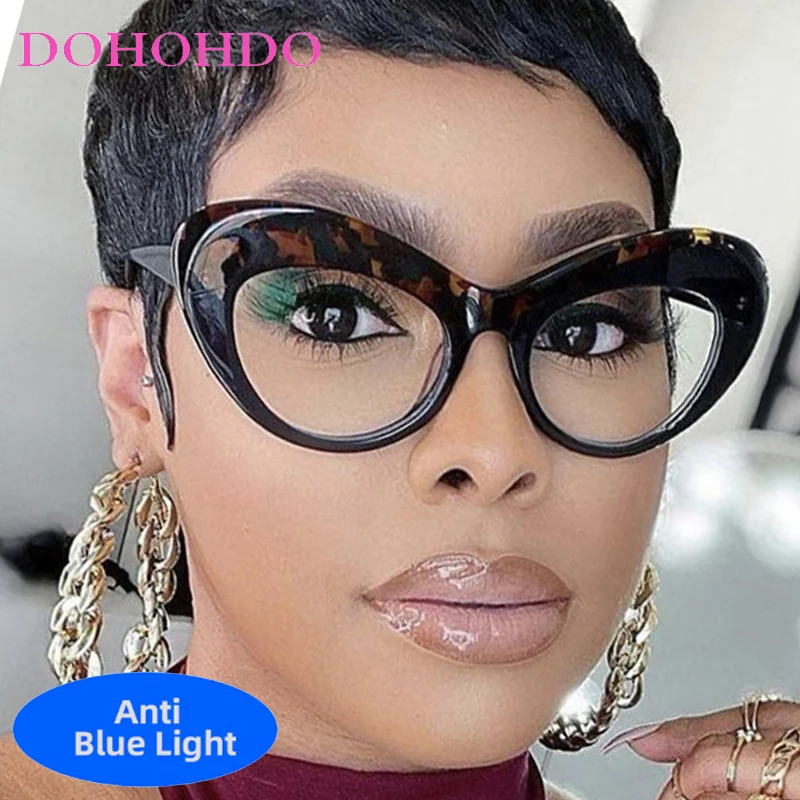 

Trendy Vintage Cat Eye Women Anti Blue Ray Glasses New Brand Designer Computer Glasses Man For Office Work Окуляри Жін