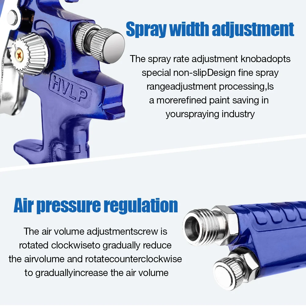 HVLP Paint Spray Gun 0.8mm Nozzle Spray Gun High Pressure Mini Air Gun Car Repair Pneumatic Tool DIY Spray Furniture Wall Paint