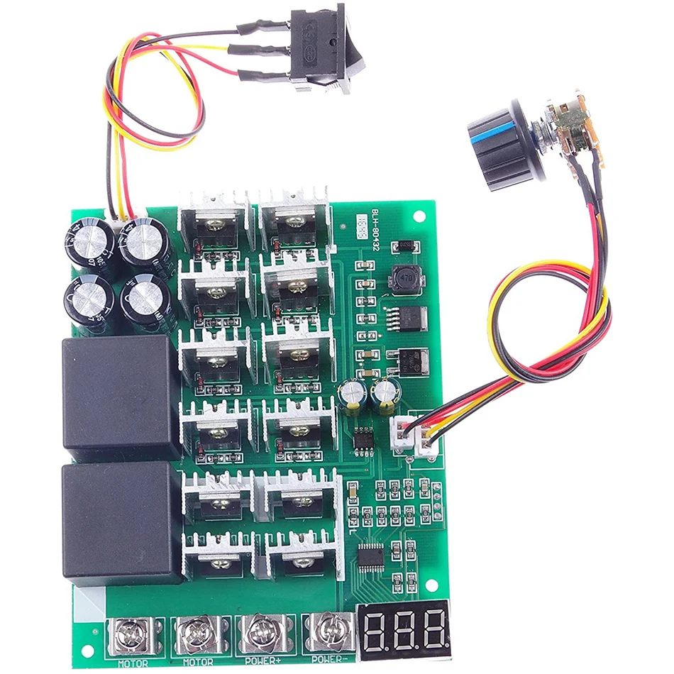 Imagem -02 - Controlador de Velocidade do Motor com Display Led Interruptor de Controle Reverso Pwm Hho rc dc 1055v 12v 24v 36v 48v 55v 100a