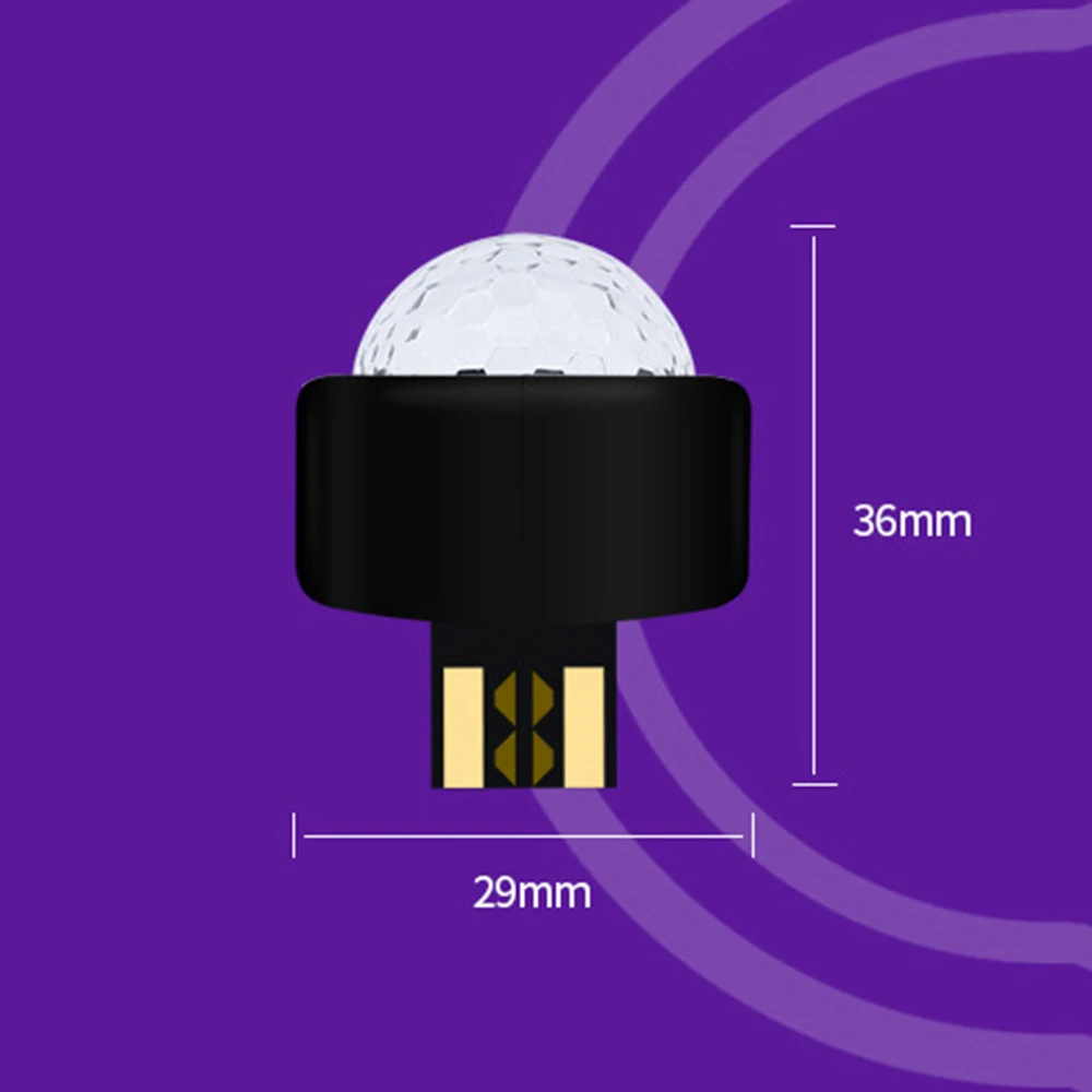 Mini lumière de scène à LED, 1/3/8 pièces, boule magique DJ, lumières de scène colorées, USB, Portable, lampe d'ambiance Disco pour décoration intérieure de voiture