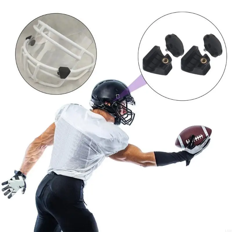 

2Pcs Football Helmets Clips Helmets Screws Fasteners Football Visors Clip