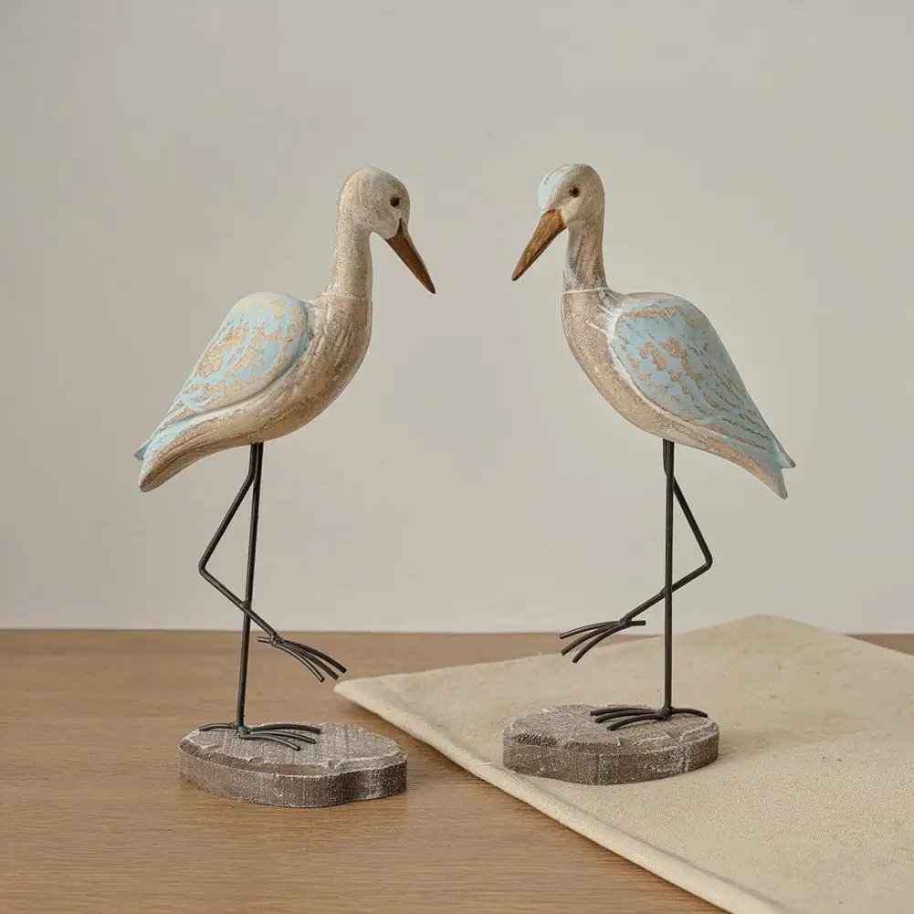 

Bird Tabletop Ornament Nautical Style Bird Sculpture Coastal Ocean Theme Home Decoration for Bedroom Living Room