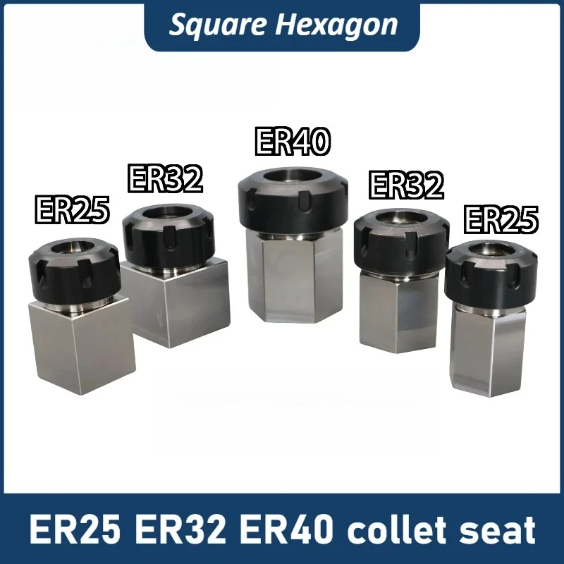 

ER Collet Block ER25 ER32 ER40 Collet Block Hex Square Collet Chuck Seat for CNC Lathe Engraving Machine Tool