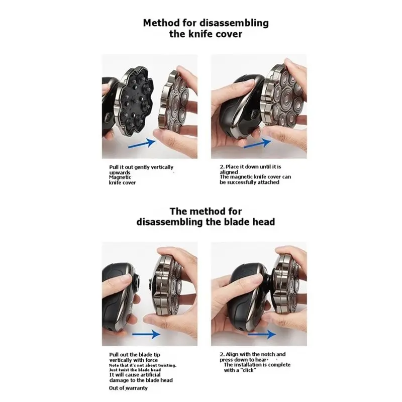 【RECOMENDAR】Waterproof Electric Shaver New Nine-Blade Charging System Wonder For Men Including Magnetic Detachable Blades
