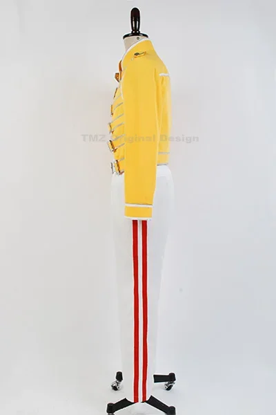 Queen Lead Vocals Freddie Mercury Wembley On Stage Cloth Cosplay Costume Halloween Party Suit,Customized size Accepted