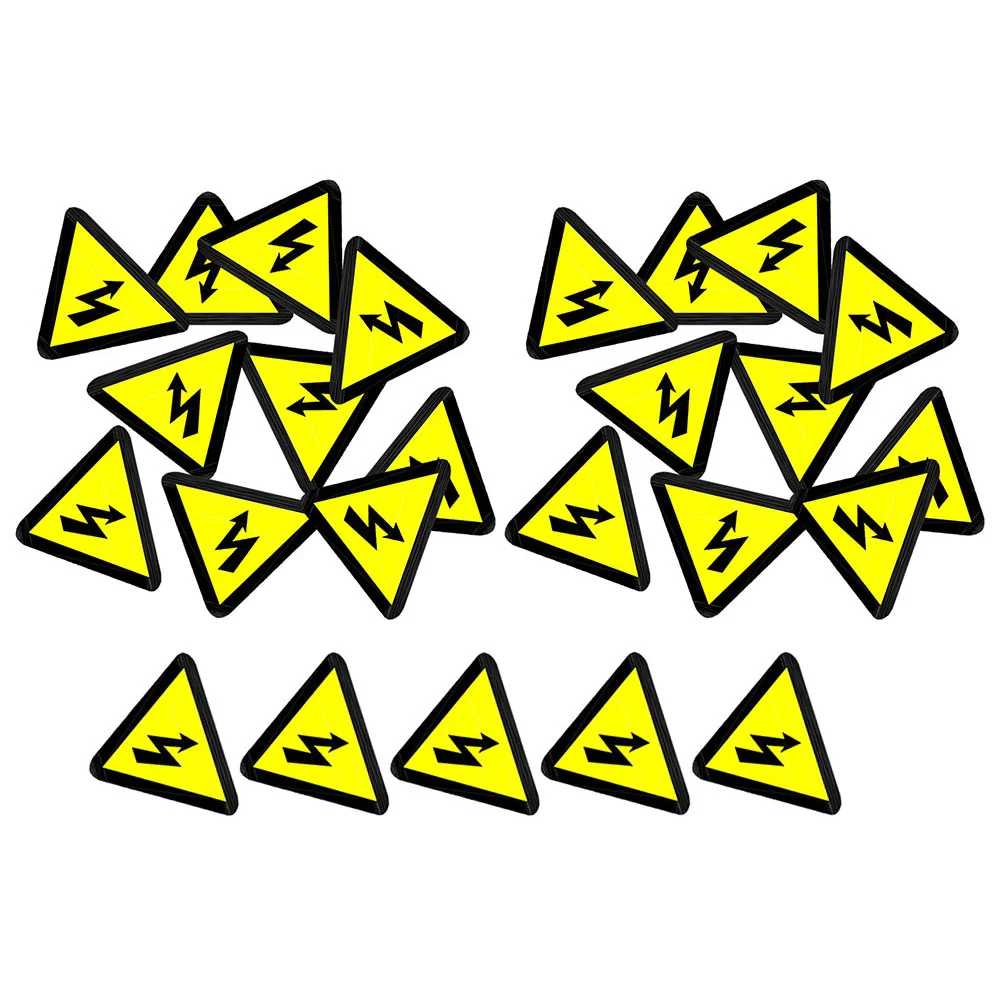 25 Pcs Logo Stickers High Voltage Warning Sign Electric Labels Nail Fence Caution Electrical Panel Danger