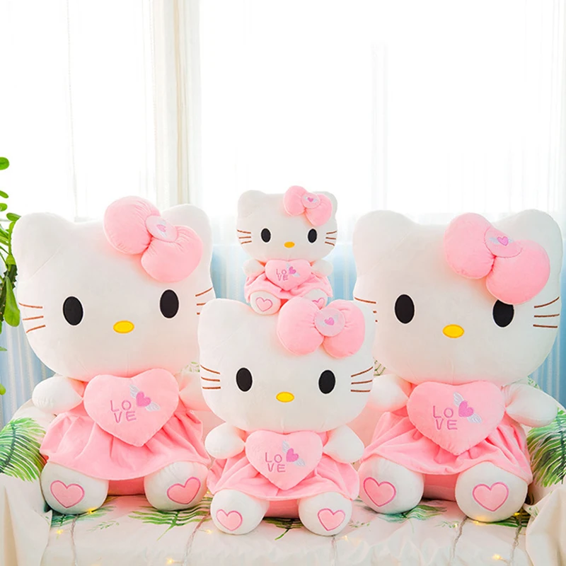 

Кукла Hello Kitty Plus, Sanrio, игрушки, обнимающие сердце, КТ, розовый котенок, кошка, Успокаивающая мультяшная фигурка, подарок для девочки, животные, плюшевые игрушки