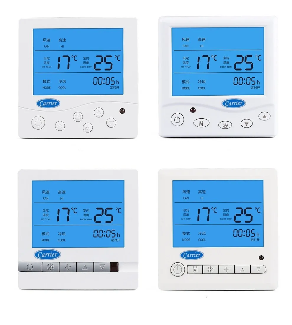 Remote control of three-speed switch by liquid crystal controller of water-cooled fan coil of central air conditioner thermostat