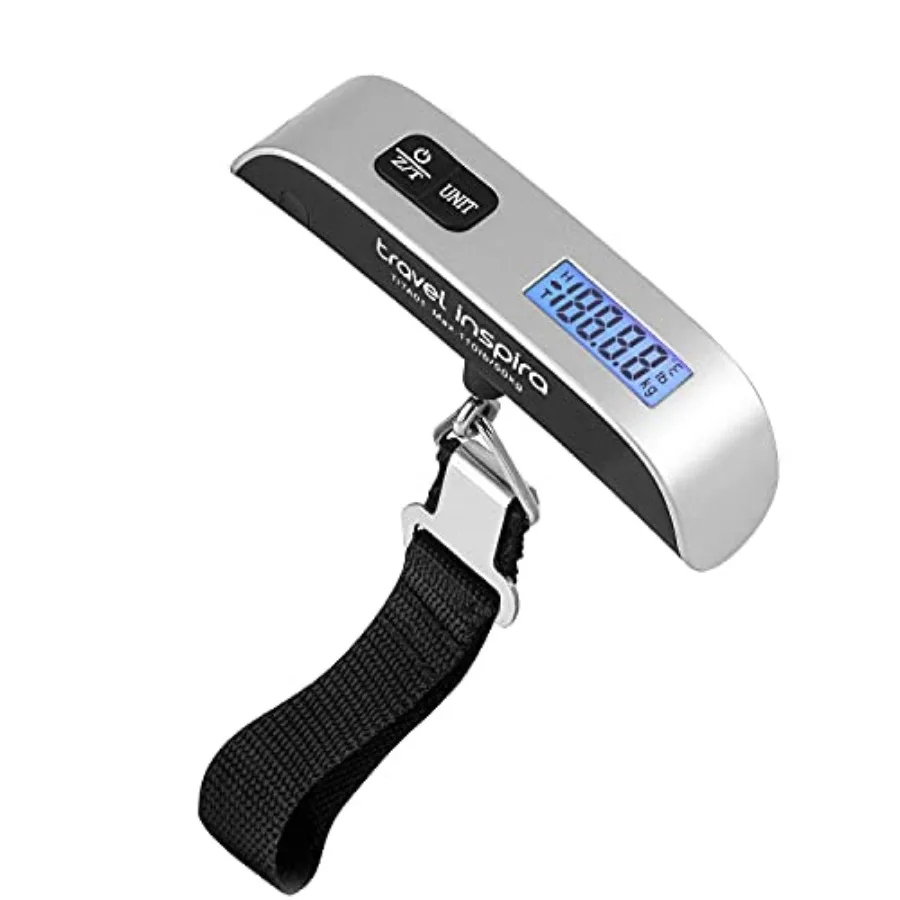 Luggage Scale, Portable Digital Hanging Baggage Scale for Travel, Suitcase Weight Scale with Rubber Paint, 110 Pounds, Battery